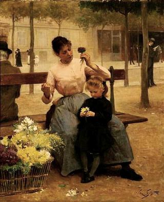 Flower Seller with Child