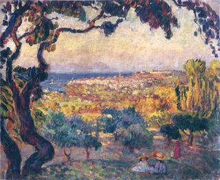 Two children by the bay at St Tropez