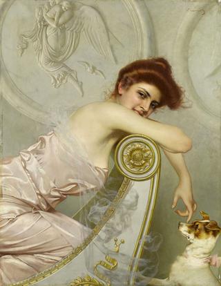 Young Girl with a Dog