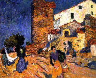 Water Carriers by a Country House
