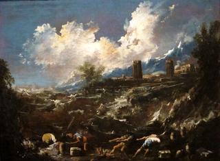 Figures Before a Stormy Sea