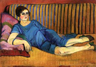 Woman Reclining on a Sofa