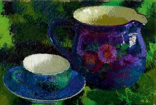 Pitcher and cup