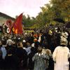 The Annual Memorial Meeting Near the Wall of the Communards in the Cemetery of Père-Lachaise in Paris.