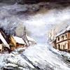 雪景中的村庄