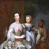 格蕾丝·卡特雷特夫人，戴萨尔伯爵夫人带着一个孩子，还有一个黑人仆人，鹦鹉和猎犬