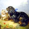 查尔斯国王的猎犬和一只猎犬