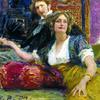 Portrait of poet, prose writer, translator and dramatist Sergei Mitrofanovich Gorodetsky with his wife.
