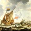 A Rowing Vessel approaching a Zeeland States Yacht Firing a Salute, in Choppy Seas off Vlissingen, with Other Shipping Beyond