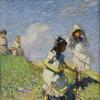 Girls Picking Daffodils