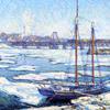 Schooner in the Ice, View from the Bush-Holley House, Cos Cob, Connecticut