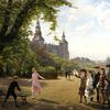 Ludvig Dahl's Children playing in Kongens Have Park with King Christian IV's Summer Residence Rosenborg Slot Beyond, Copenhagen