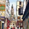 The Tower of Saint-Etienne-du-Mont, View from the Rue de la Montagne-Sainte-Genevieve