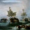 特拉法加战役，1805年10月21日：舰队在下午4:30的位置