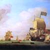 “阿尔贝马尔，约翰·利克爵士的旗舰，即将在巴塞罗那湾抛锚