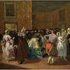 威尼斯，丹多洛宫的里多托，戴着面具的人在跳舞和交谈