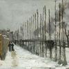 巴黎附近的雪下公路