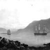 The Ship of the Line "Dronning Marie" (Queen Marie) and the Corvette "Najaden" Weigh Anchor in Faxa Bay, near Reykjavik, Icelandx