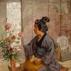 日本妇女插花