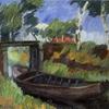 Moor canal with boat near Worspswede