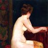 女性，裸体坐着