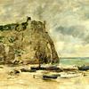 Étretat，搁浅的船和法莱岛（习作）