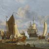 一个荷兰港口，有一艘贝赞游艇和一艘停泊在码头的高尔乔特号