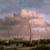The Dutch Coast With a Weyschuit Being Launched and Another Vessel Pushing Off From the Shore
