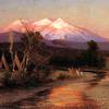 从新墨西哥州帕米利亚向东看日落时的布兰卡山