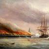 1859年6月在斯皮特黑德焚烧“东方君主”号军舰