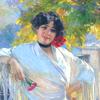 带发光体的女人