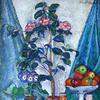茶花静物画