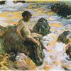海中男孩泡沫