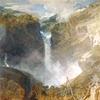 瑞士奥伯拉斯利山谷里的雷琴巴赫瀑布