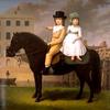 赖特·托马斯乡绅和他妹妹夏洛特骑着黑色小马