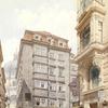 The Albert Hardt fabric shop on Freisingergasse, St. Peter's Church in the background