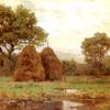 干草堆，纽约州景观