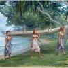 Girls Carrying a Canoe, Vaiala in Samoa. 1891. Portraits of Otaota, Daughter of the Preacher and Our Next Neighbor Saikumu. The First Girl is Faaifi