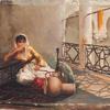 Algérienne au narguilé (Algerian Woman Smoking a Water Pipe)